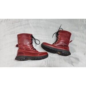 UGG Mens 9.5 Red Burgundy Genuine Leather Insulated Adirondack Boots